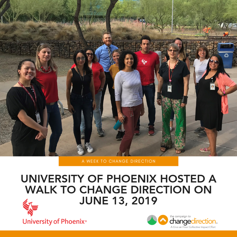 giveanhour's tweet photo. This past June, our great friends at @UOPX hosted a Walk to Change Direction to bring awareness to mental health during the Week to Change Direction. #flashbackfriday #weektochangedirection #wcd #FF #uopx #changementalhealth #changedirection https://t.co/DgPndriTOR