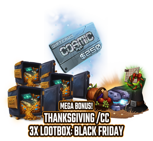 cosmicpvp's tweet photo. To celebrate the incredible Gift Card MEGA Special we're giving away an entire bundle!

https://t.co/L7JUnYkVyO

That includes:
1x $250 Gift Card
1x Thanksgiving CC
3x Lootbox: Blackfriday

To Enter:
1) Retweet
2) Comment a gif of what you feel like after eating all that turkey! https://t.co/uda6CI3aYQ