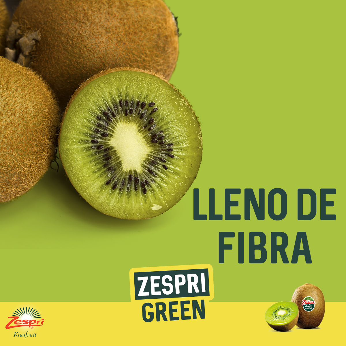 El alto contenido de fibra de un zespri green te ayudará a acelerar tu proceso digestivo y bajar cualquier inflamación de tu estómago. 🥝