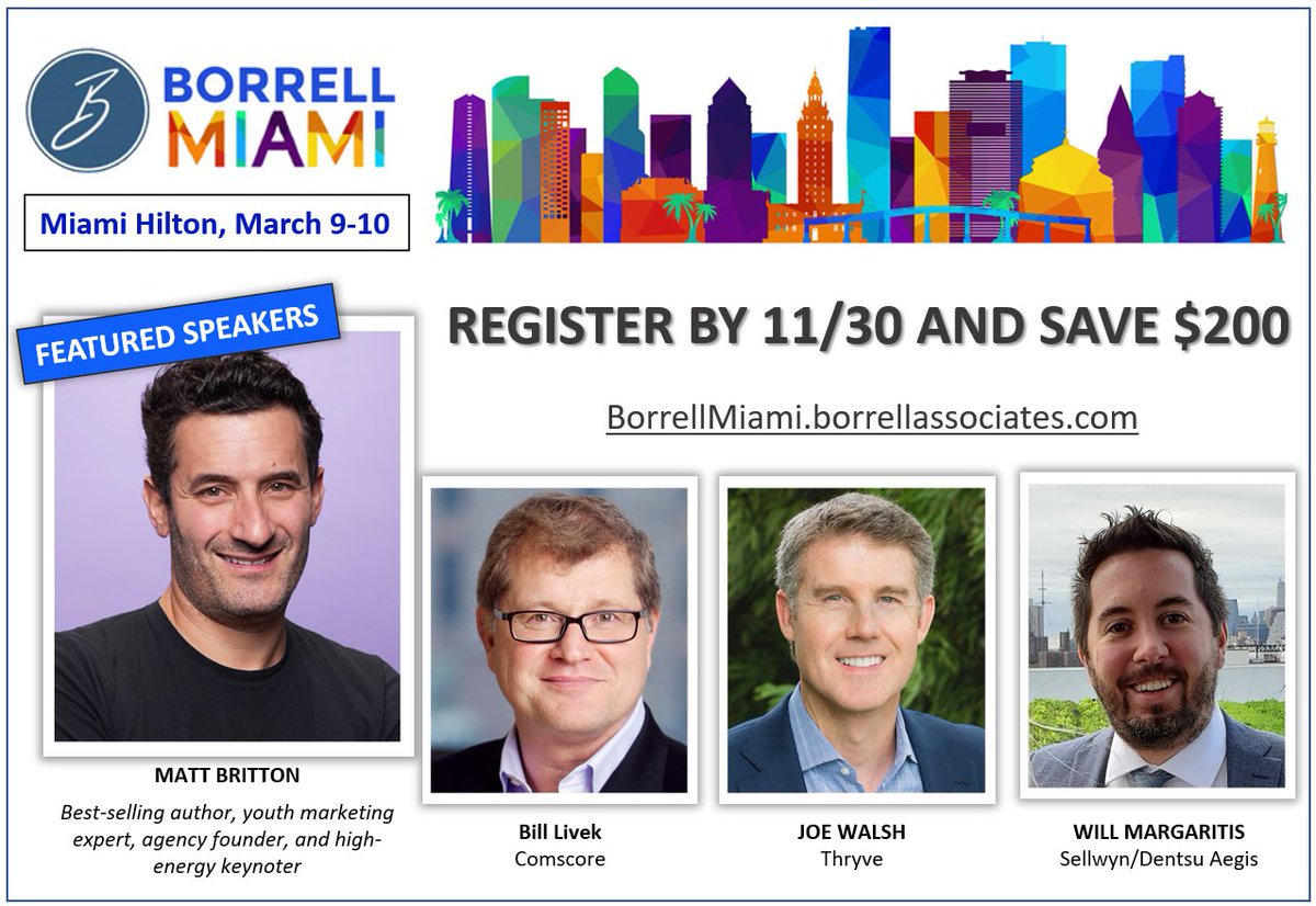 Keynoters announced!  borrellmiami.borrellassociates.com