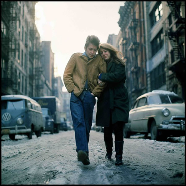 The Art of Album Covers. .Outtakes from the photo session for the cover of Bob Dylan's “The Freewheelin’ Bob Dylan,” album. Bob Dylan and Suze Rotolo on Greenwich Village’s West 4th Street in February 1963.Photos by Don Hunstein.