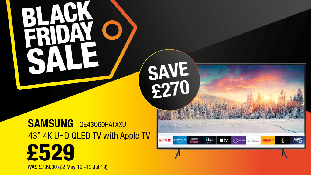 Hughes (@hughesdirect) on Twitter photo Grab yourself a bargain this #BlackFriday and save an amazing £270 on the <a href="/SamsungUK/">Samsung UK</a> QE43Q60RATXXU! This 43” TV has a 4K QLED display for stunning cinematic results and is only one of a select few smart TVs which have Apple TV!
Find out more ->
hughes.co.uk/product/tv-and… Grab yourself a bargain this #BlackFriday and save an amazing £270 on the <a href="/SamsungUK/">Samsung UK</a> QE43Q60RATXXU! This 43” TV has a 4K QLED display for stunning cinematic results and is only one of a select few smart TVs which have Apple TV!
Find out more ->
hughes.co.uk/product/tv-and…