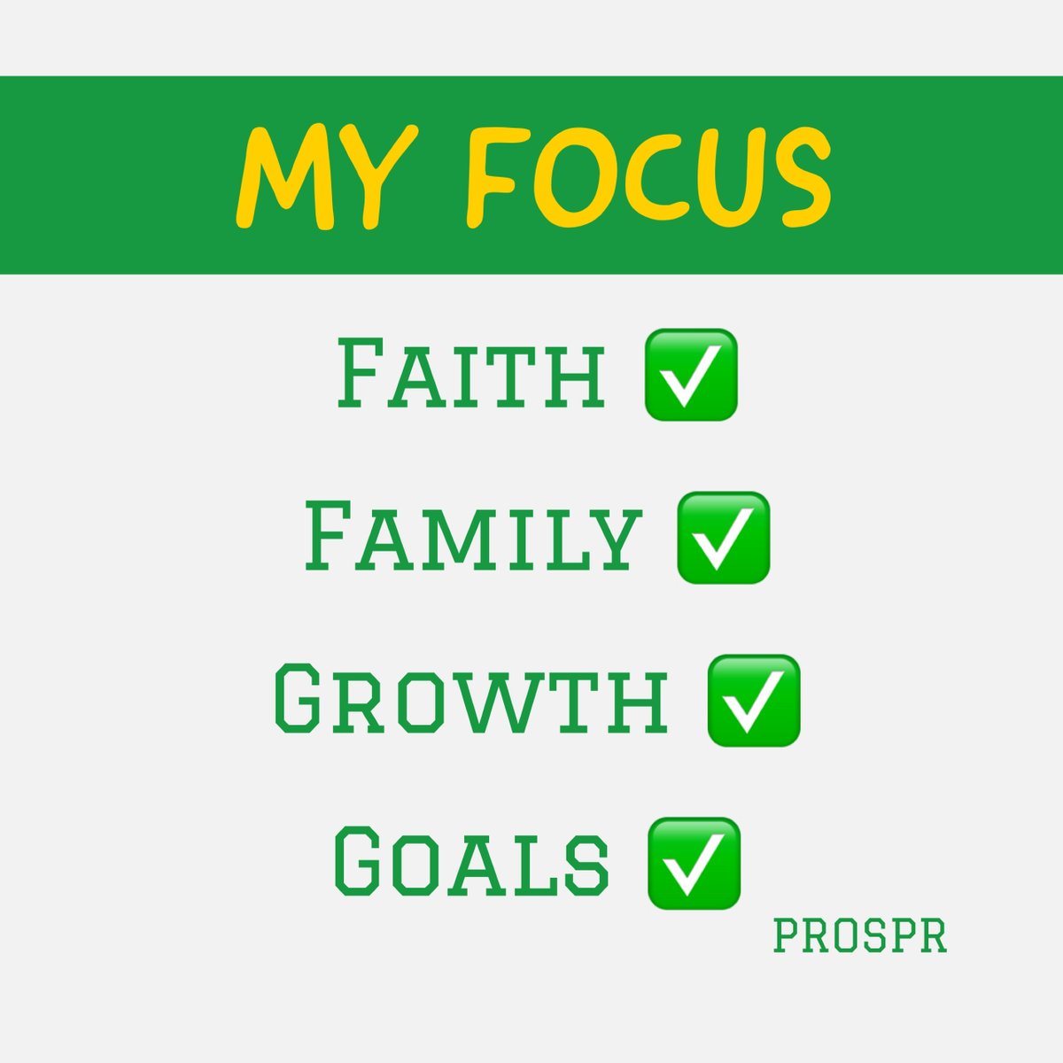 PROSPRBRAND's tweet image. Faith ✅
Family ✅
Growth ✅
Goals ✅

#faith #family #growth #goals #plan #planning #priorities