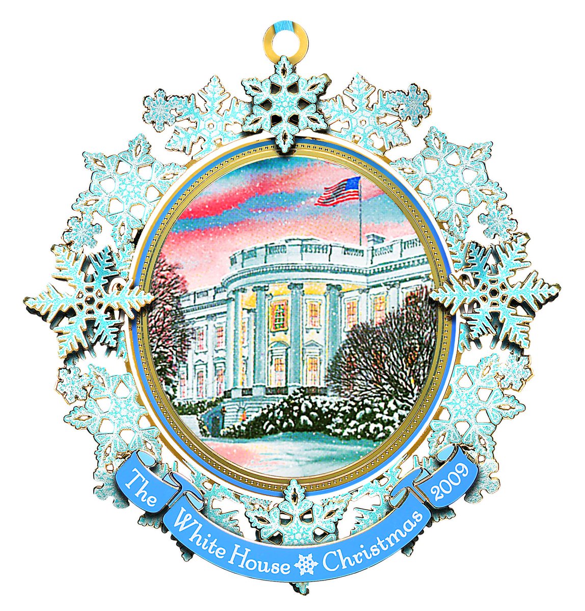 The 2009 ornament honors the only president to serve two non-consecutive terms, Grover Cleveland. This is the second Cleveland ornament, commemorating the 24th presidency from 1893-97.Buy one...or two non-consecutively:  https://shop.whitehousehistory.org/holidays/ornaments/2009-white-house-christmas-ornament-electric-lights-honoring-grover-cleveland-24th-president-of-the-united-states-1893-1897