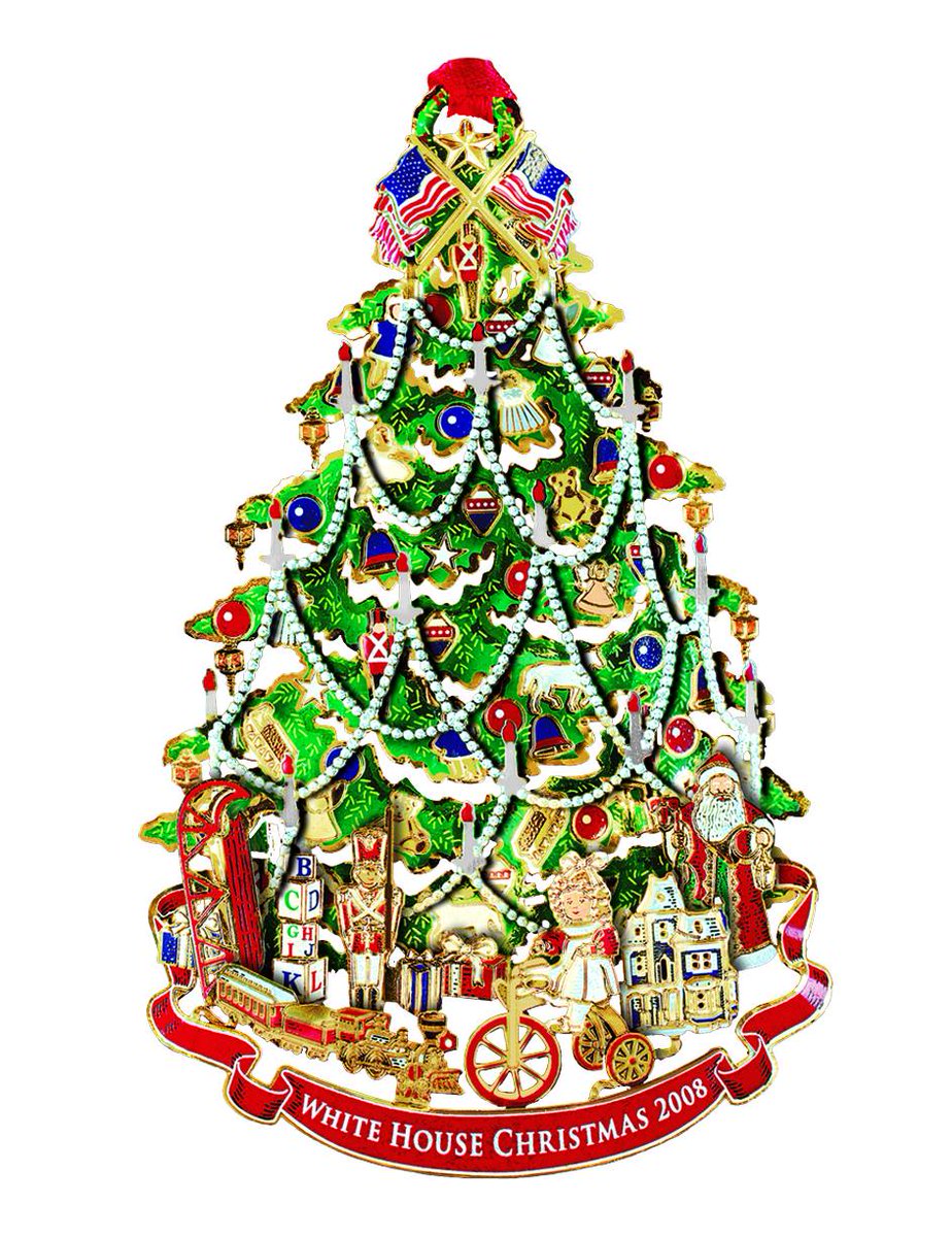 "We shall have an old-fashioned Christmas Tree for the grandchildren upstairs, and I shall be their Santa Claus myself." - President Benjamin Harrison.The Harrisons had the first recorded White House Christmas tree, the inspiration for our 2008 ornament https://shop.whitehousehistory.org/holidays/ornaments/2008-white-house-christmas-ornament-victorian-christmas-tree-honoring-benjamin-harrison-23rd-president-of-the-united-states-1889-1893