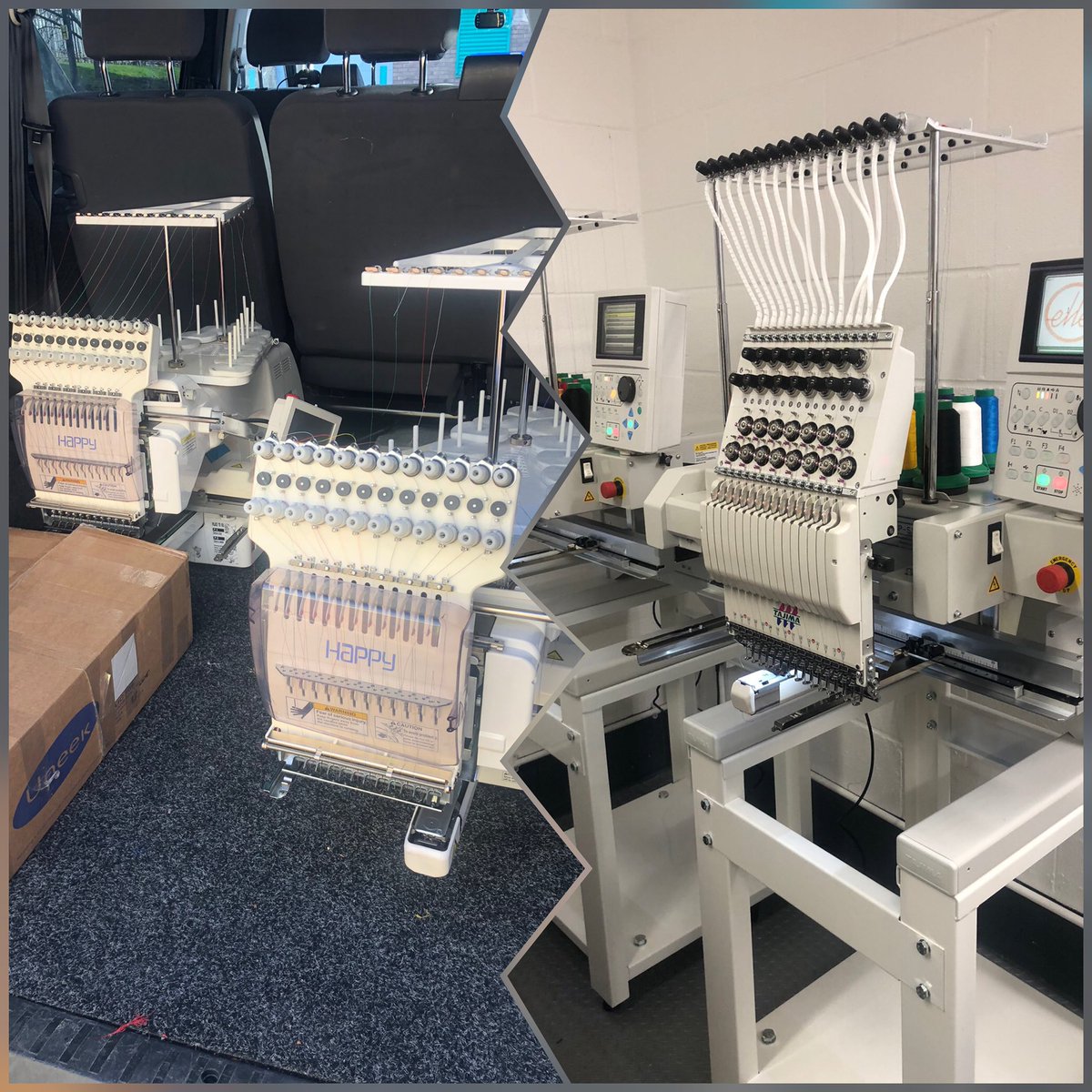 GroupEmbroidery's tweet image. Out with the old and in with the new!. Another 2 Tajima TMBP machines installed today to improve stitch quality and speed. #Tajima #tajimamachines #singlehead #bestbrand #embroidery #stitching #industrial