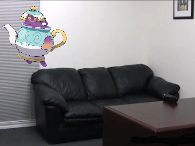 Jus got to my new apartment, wow theres a couch and a table already in here too!
