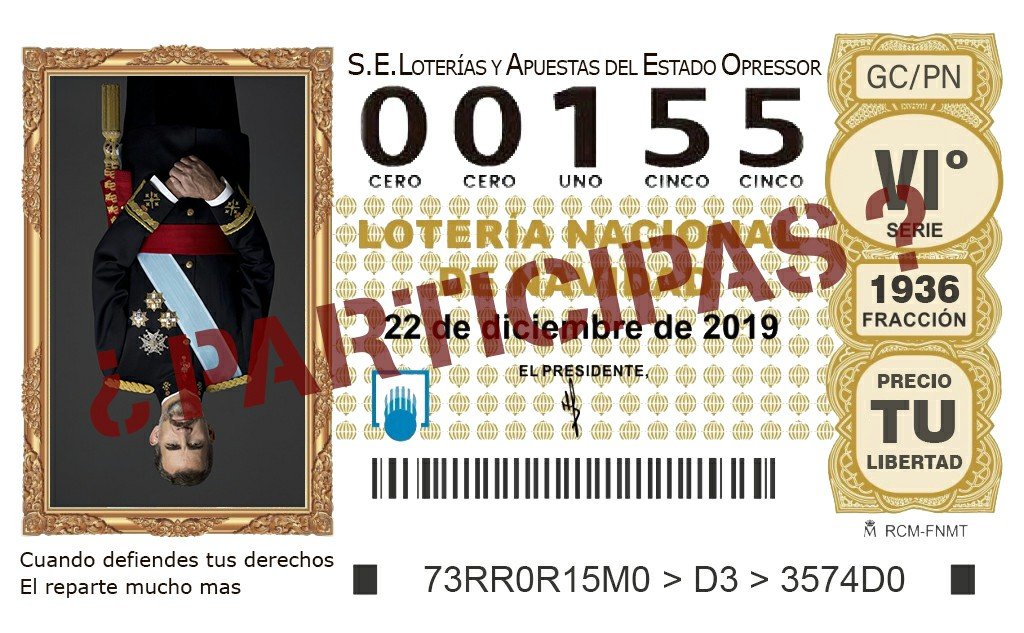 CdrPonent's tweet photo. 👉Si no vols finançar bales de goma per buidar ulls, porres per esberlar caps, sous de mercenaris que odien al poble català...

❌NO COMPRIS #LOTERIADENAVIDAD

Els diners del poble, pel poble!!!✊

✅Fem aportacions a les caixes de resistència.

#CDRenXarxa
#RevoltaPopular https://t.co/z6OrClSw7R
