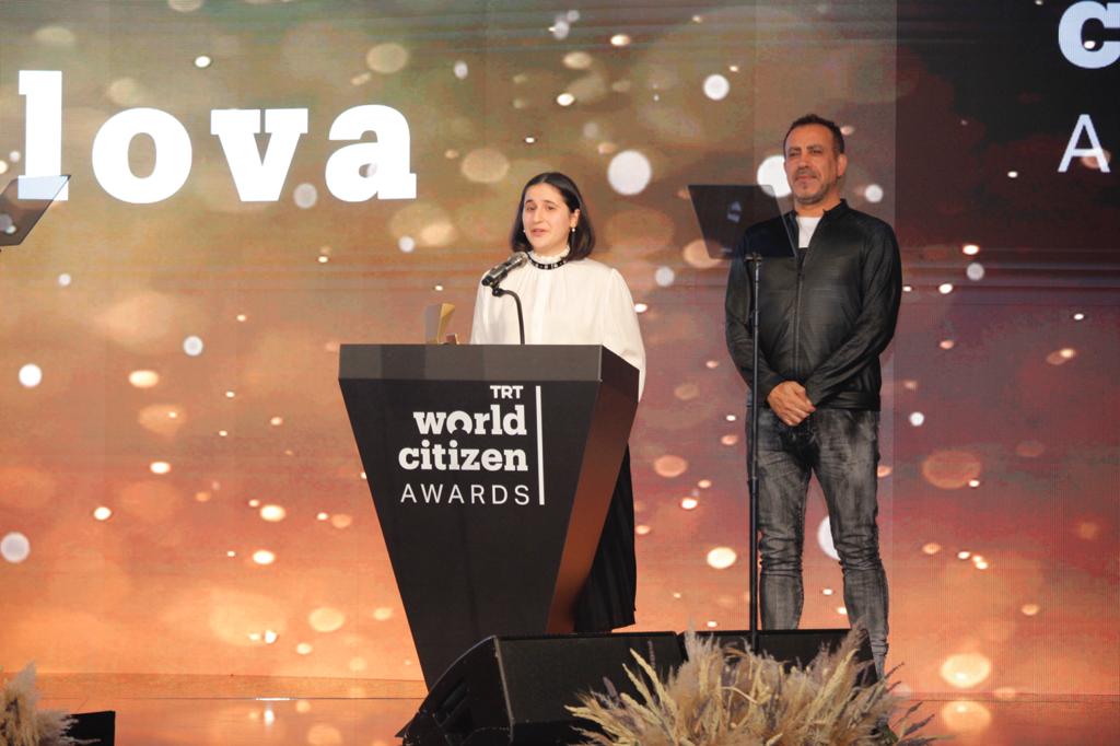 reyhan_jamalova's tweet photo. I was honoured to receive the Youth Award at the 2nd annual TRT World Citizen Gala, which gathered many wonderful humanitarian people including the first lady of Turkey Mrs Emine Erdoğan, singer-songwriter Cat Stevens, singer Haluk Levent, and chairman of TRT Ibrahim Eren! https://t.co/JXvUZpgFEv