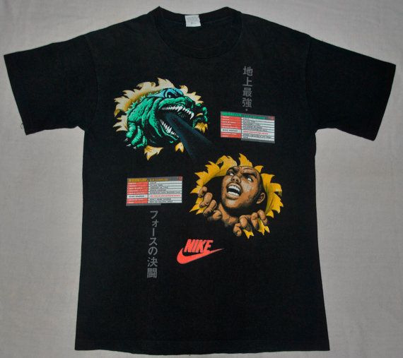 サントスピンク NIKE 90s ヴィンテージ GODZILLA vs BARKLEY tシャツ