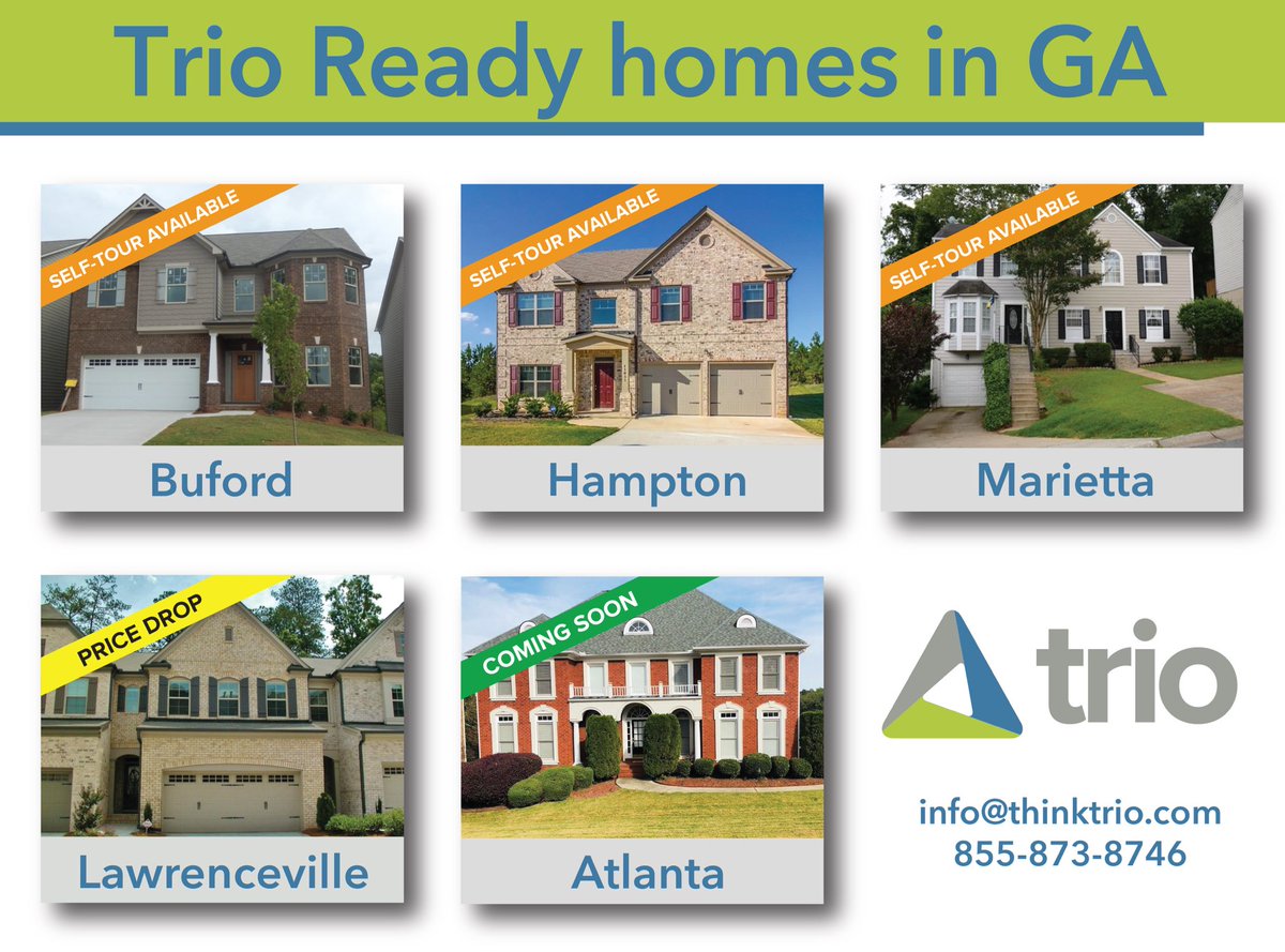 ThinkTrio's tweet photo. Check out these beautiful #TrioReady properties in the greater Atlanta area by contacting one of our seasoned representatives for more details. We canโt wait to help you find your future home โก๏ธ https://t.co/GV8gmXECZ1
#ThinkTrio #LeaseToOwn https://t.co/dwu4Kiin7Q
