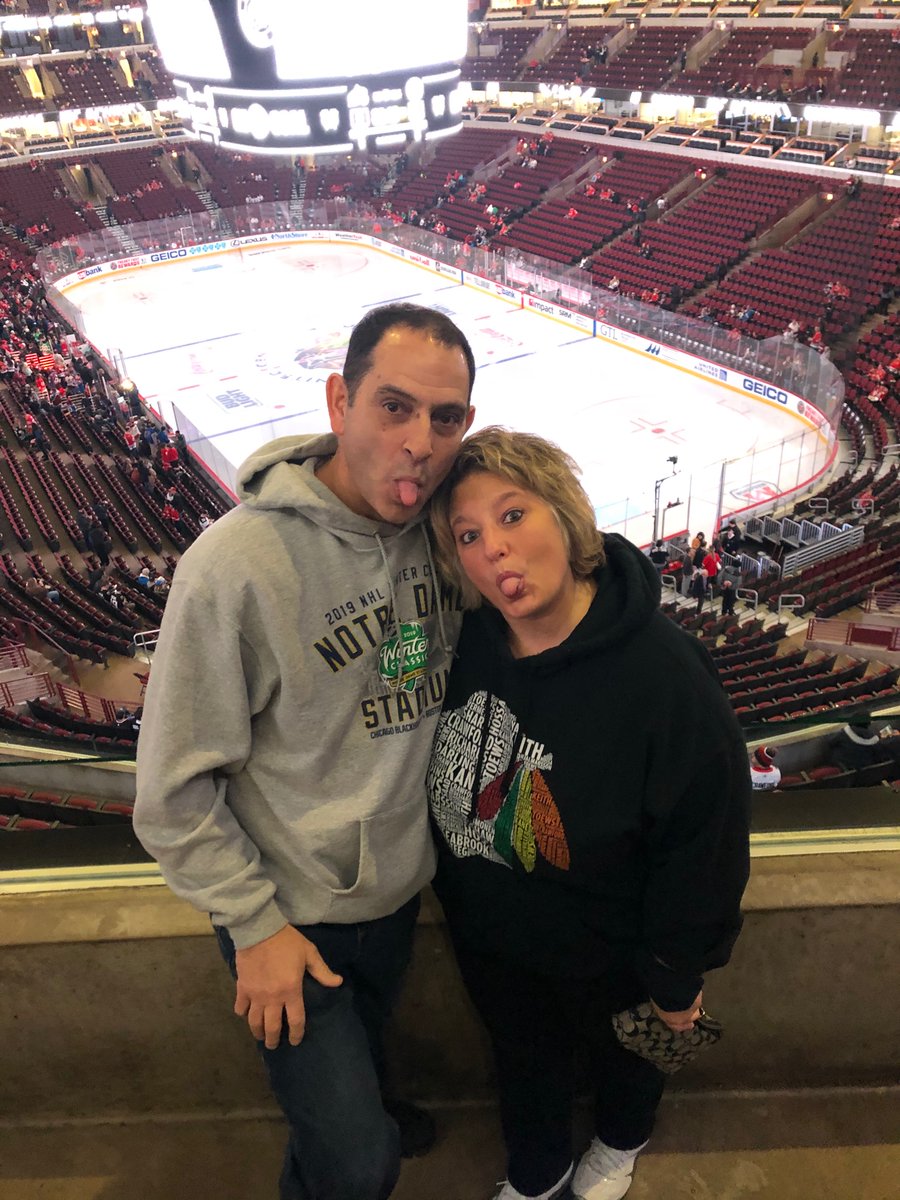 Our first Blackhawks Game as husband and wife!! #onegoal