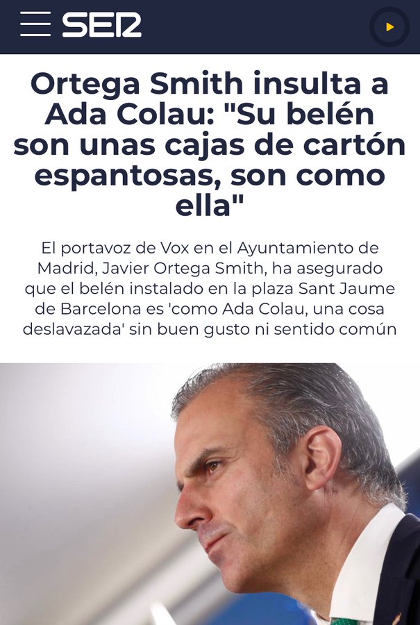 Ada Colau ataca con dureza a Ortega Smith por opinar sobre su polémico belén EKkZkLYWoAAnUuV?format=jpg&name=900x900