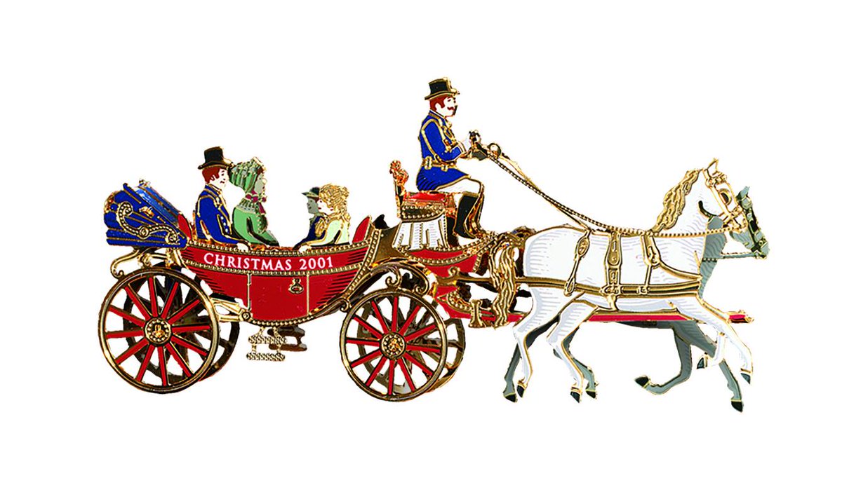 The 2001 White House Christmas Ornament is inspired by the carriage used by President Andrew Johnson. He often took rides into the countryside surrounding Washington to relax with his family.Discover more:  https://shop.whitehousehistory.org/holidays/ornaments/the-2001-white-house-christmas-ornament-presidential-carriage-honoring-andrew-johnson-17th-president-of-the-united-states-1869-1877