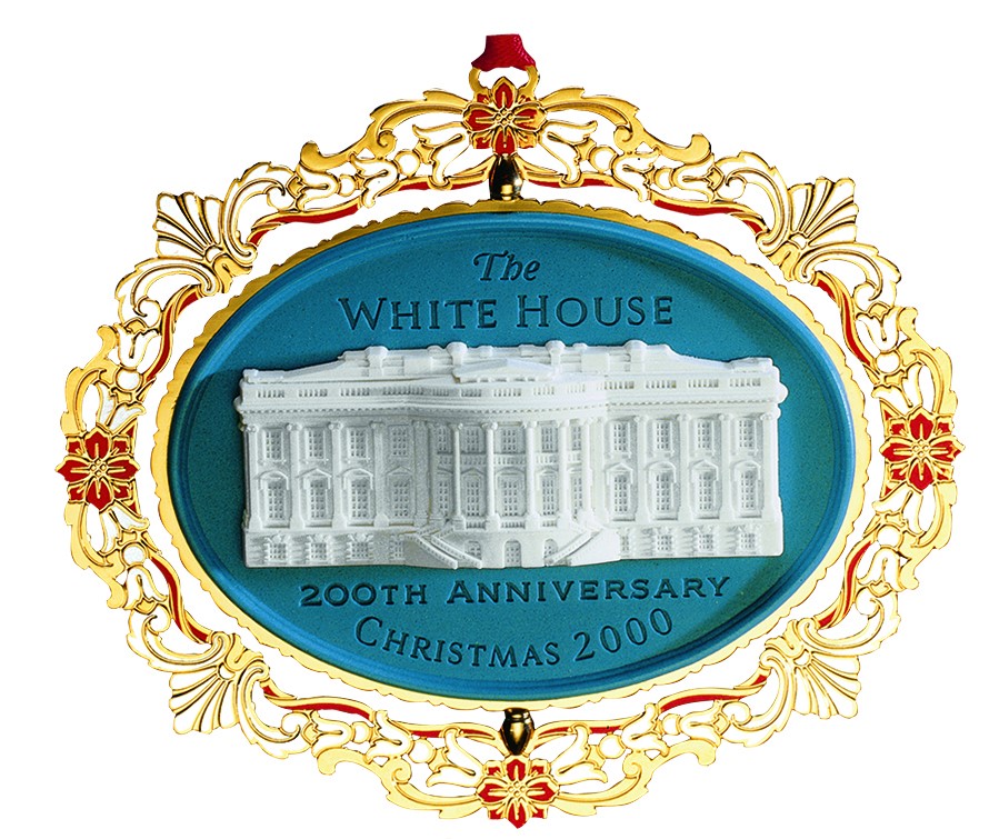 2000 marked the 200th anniversary of President John Adams moving into the White House. The 2000 ornament is a special edition, with stone from the same Aquia, VA quarry used to build the White House.Put some history on your tree:  https://shop.whitehousehistory.org/holidays/ornaments/2000-white-house-ornament-the-200th-anniversary-of-the-president-s-house