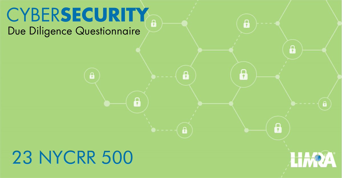 Comply with 23 NYCRR 500 with LIMRA’s Cybersecurity Due Diligence Questionnaire. Get started today at limra.com/cyberDDQ. #cybersecurity #23NYCRR500