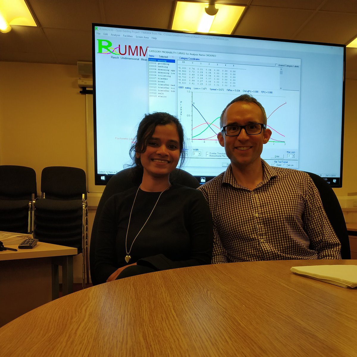 pchi_lab's tweet photo. Our own @Miss_M_Modi attending the #RaschAnalysis course with Dr. Mike Horton at the Leeds Psychometric Laboratory for Health Sciences. https://t.co/75WfIhNZcz