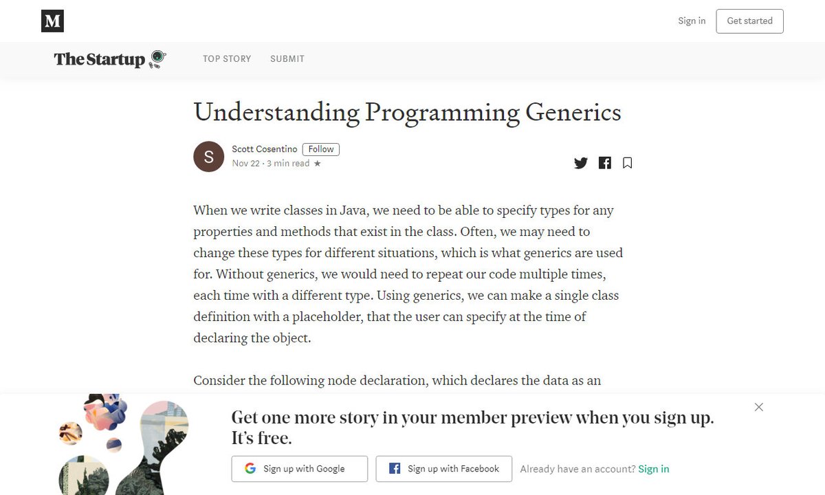 Devcide1's tweet photo. Understanding Programming Generics
#time #nodeclass #generics #placeholder #stackclass #development
via @medium
☛ https://t.co/QZv0Zgxv0D https://t.co/9b1CuSX1rz