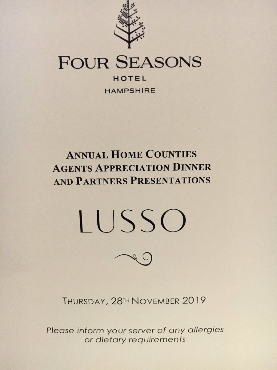 GarethHulmston's tweet photo. For the 7th year running we returned to the fabulous @FSHampshire for our @LussoTravel #AgentPartners #HomeCounties Appreciation Dinner last night - Supported by a stelar line up of @EDHotels @ElegantHotels @Jumeirah @Anguilla_Trsm @BlueWatersHotel @Kanuhura ππππ΄βοΈ https://t.co/10MddwGeJg