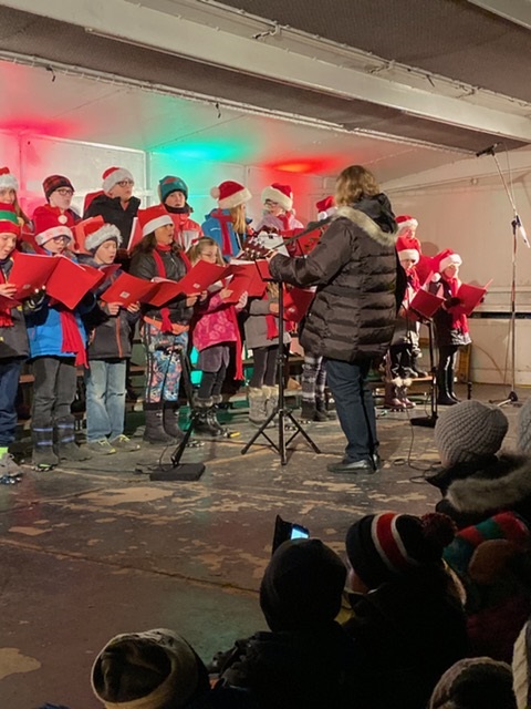 StDavidWildcats's tweet photo. St. David Wildcats Choir performed with the help of Mrs. Kelly and Mrs. Kinahan at the Dorchester Festival of Lights last week. Great singing and great Christmas spirit! #stdavidcares https://t.co/CdFg7cfop5