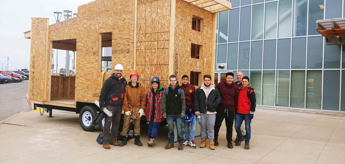 MDHighSchool's tweet photo. MD Construction showcasing their tiny house today at the 'Future That Fits' event hosted @MattamyVelo by @HaltonDSB. @MDAthletics @LearningMdhs @GuidanceMd https://t.co/zJMPzR6Vf4
