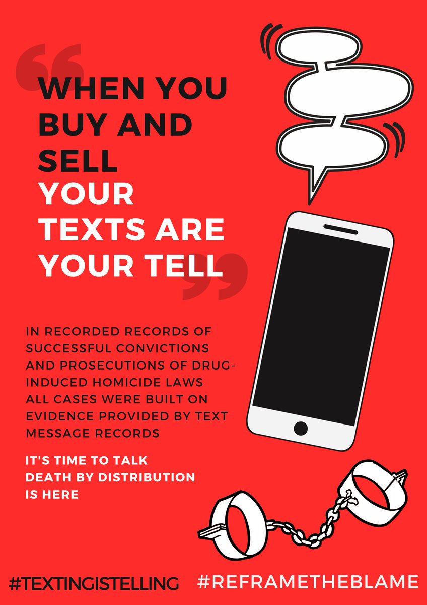 Death by Distribution becomes law Dec. 1st. -- Please Participate in the USU Challenge:  Use your social media, text, and phone wisely.  When you buy and sell your text is your tell~ 
#textingistelling   #reframetheblame