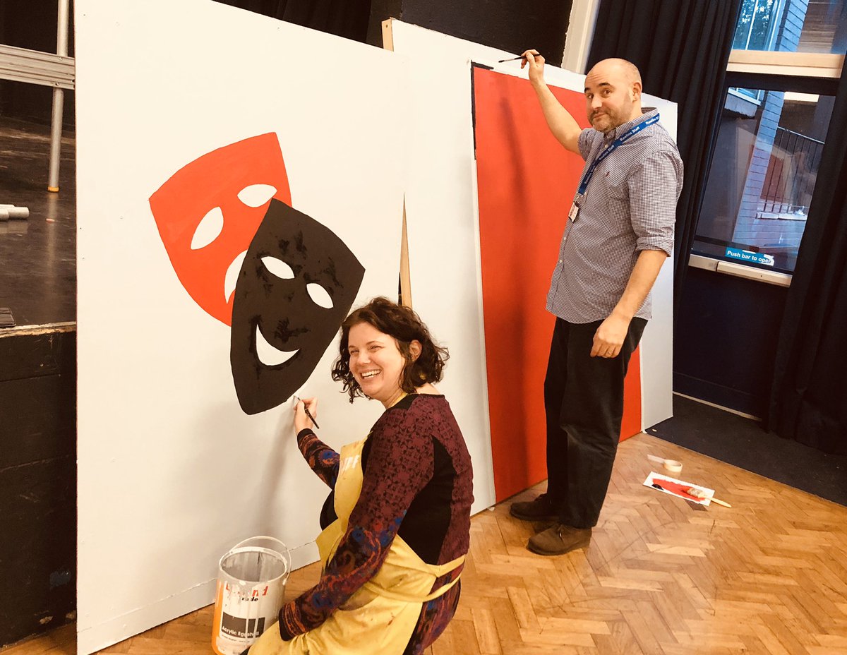 RawlinsAcademy's tweet image. Tonight and over the weekend our team are hard at work building the set for High School Musical next week - one of our technicians looks like it’s worn him out 😂 It’s going to be a fantastic show, so head to the website for tickets, available for Tues/Weds/Thurs 🎭🎼