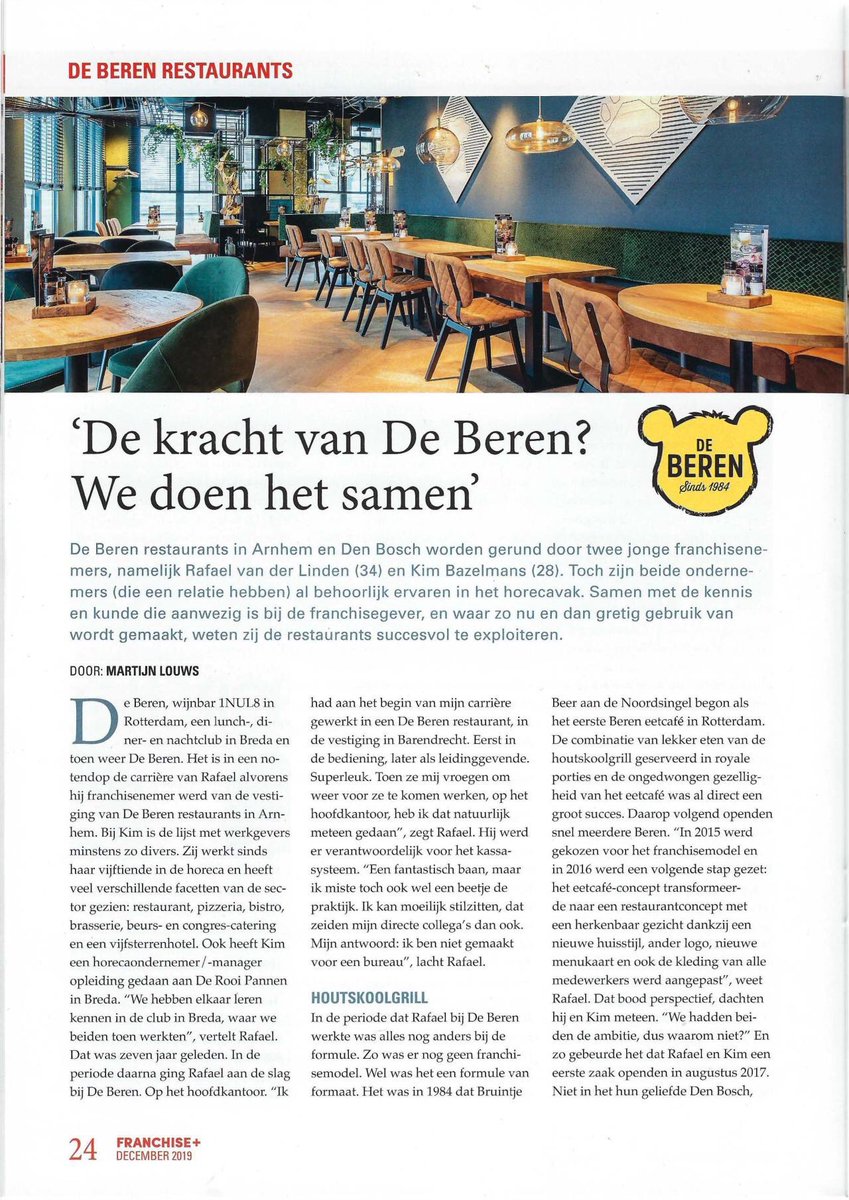 andrevdlinden's tweet photo. Mooi stuk in vakblad van zoon Rafael van der Linden en schoondochter Kim Bazelmans #deberen #arnhem #denbosch

Bron: Franchise + https://t.co/hqKk5ua6hW