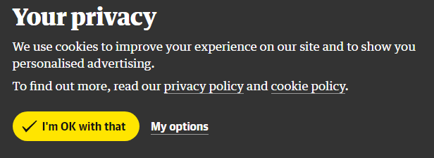 Hands up if you always click 'I'm OK with that'. 😬 

Yeah, me too. 😭 #GDPR