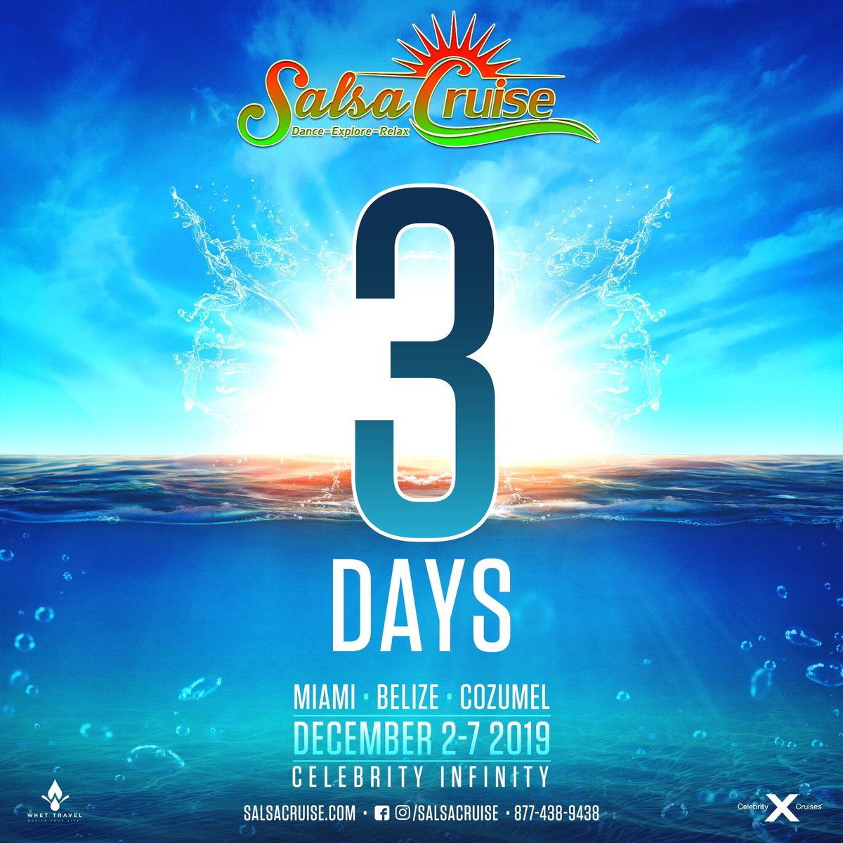 salsacruise's tweet photo. The Salsa Cruise 2019 Countdown continues! #SalsaFam we only have 3 days left until our Pura Salsa vacation begins!!! Remember to complete your online Celebrity Cruise check-in and get your required travel documentation ready. Belize and Cozumel are waiting! ☀️🌴 https://t.co/8dl8qwUUwf