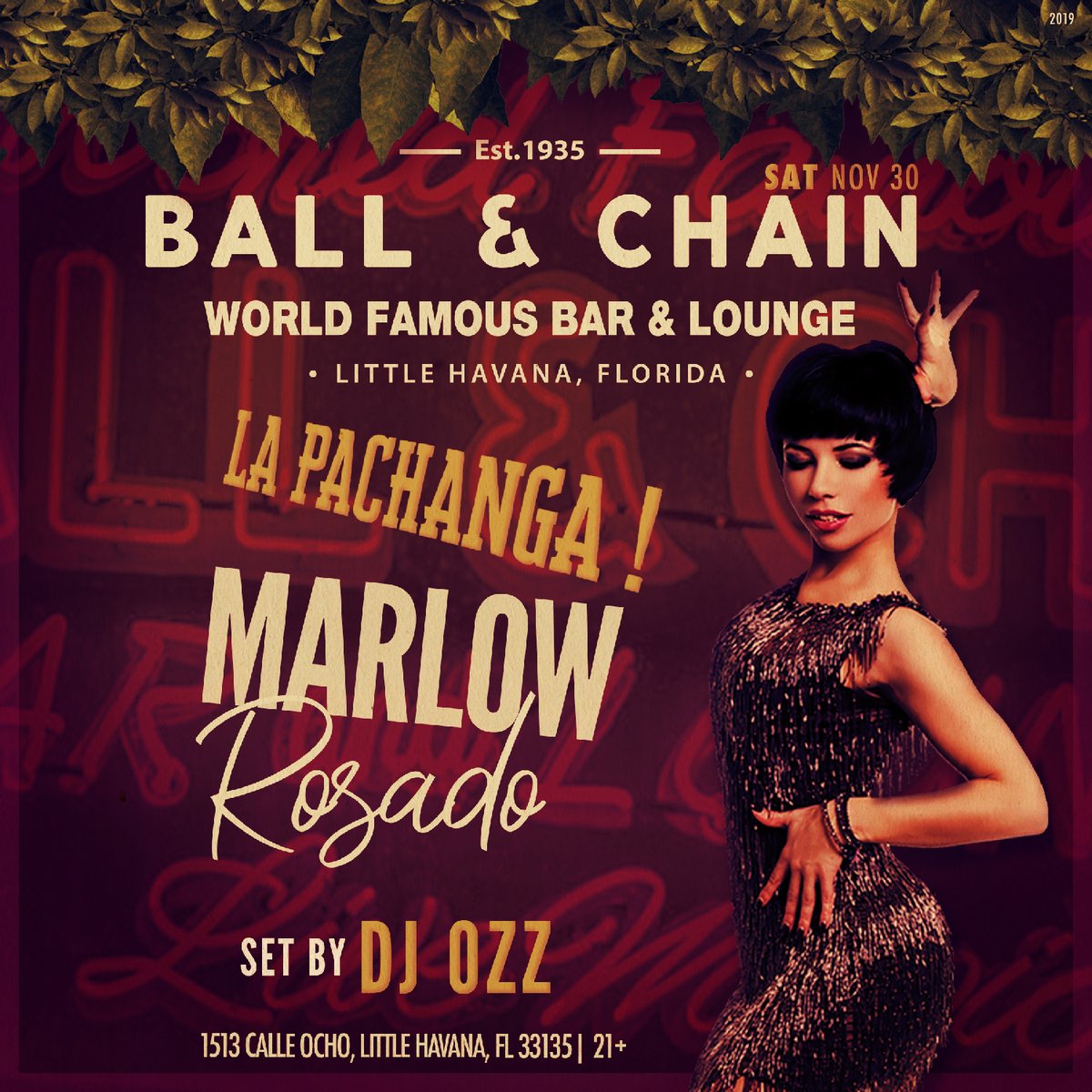 BallAndChainBar's tweet photo. TODAY: #LiveSalsa, a #PineappleParty, and #LiveJazz by #OthelloMolineaux, then @gopalo for @MiamiBoheme Night; TOMORROW: #SabadoPineapple + #LaPachanga ft. @marlowrosado! #LittleHavana https://t.co/kBdwIKRQzT. https://t.co/BZGR7cZoJr