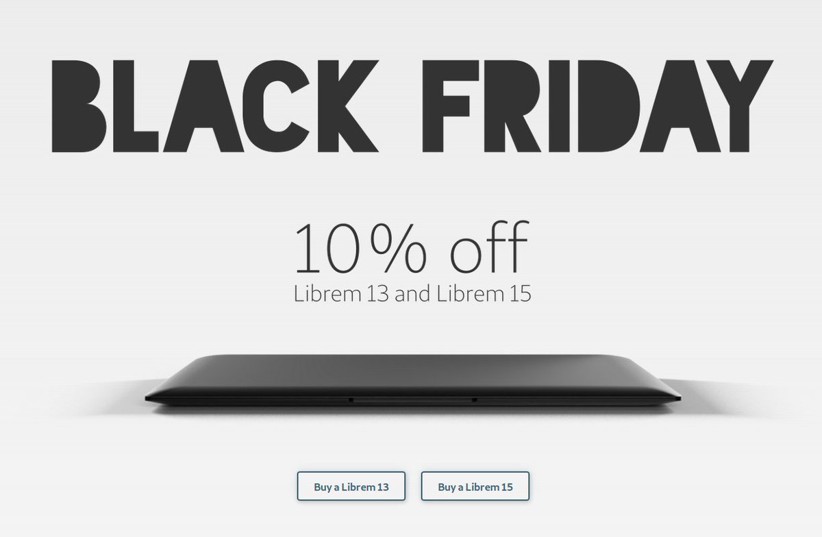 Puri_sm's tweet image. It’s Black Friday! Get 10% off the base Librem 13 v4 and Librem 15 v4 laptops puri.sm/posts/black-fr… #Purism #Librem #PuerOS #Linux #LinuxLaptop #BlackFriday #BlackFriday2019 #sale