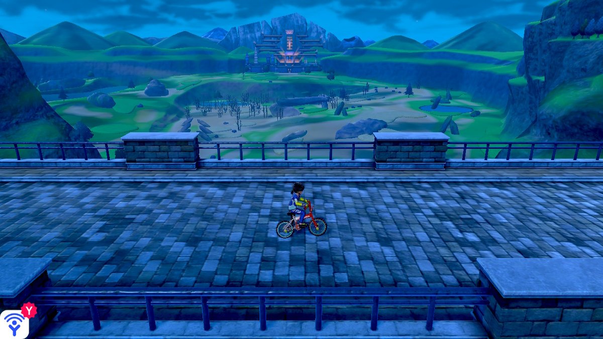 clearflora's tweet image. This would be a perfect smash bros level. Wild Area changing weather in the bg &amp;amp; trainers zooming past to hatch eggs lol #PokemonSwordShield