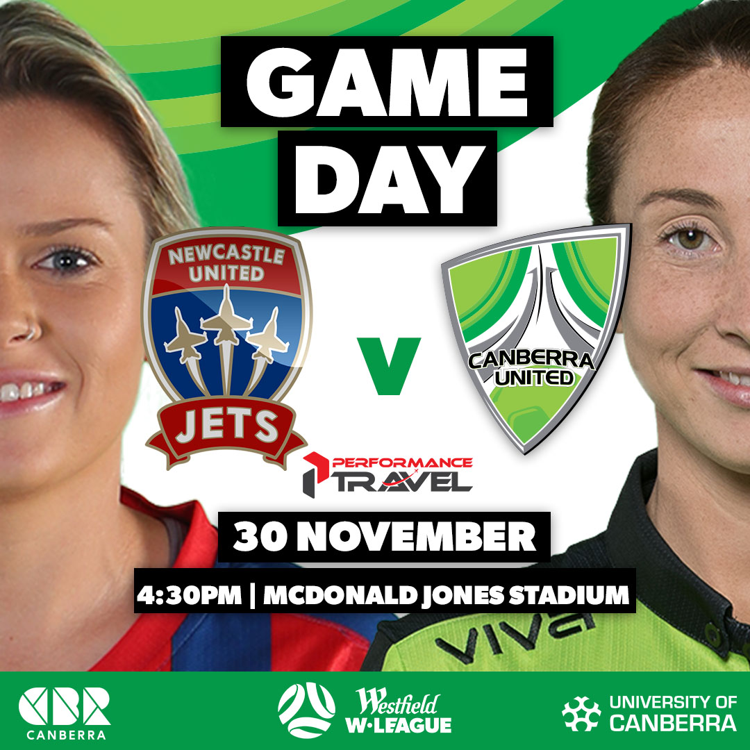 CanberraUnited's tweet image. GAME DAY presented by @PerformanceTVL!
@NewcastleJetsFC v Canberra United 
🏟 McDonald Jones Stadium 
🕓 4:30pm AEDT 

Best day of the week!
#GoGreen