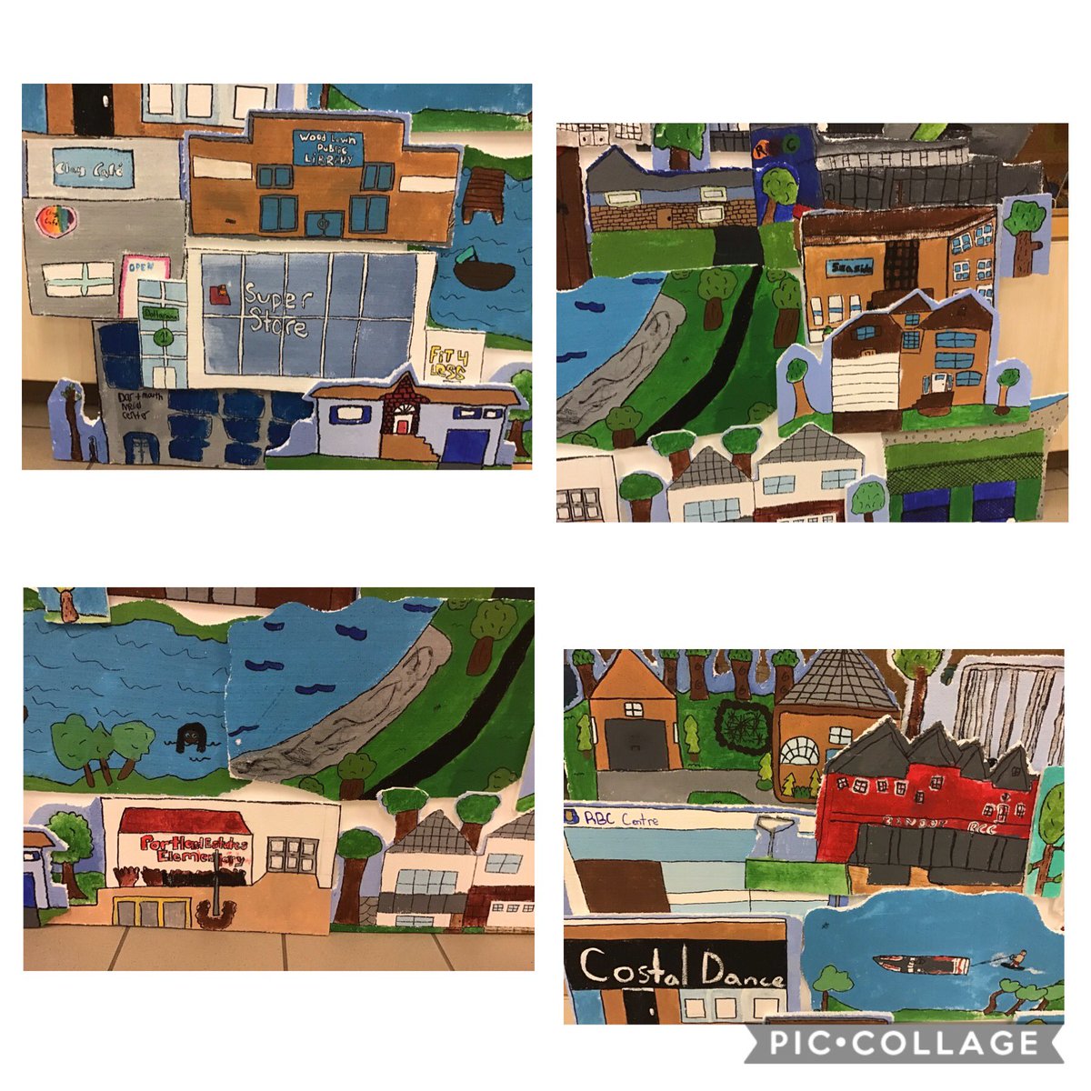 HRAFineArtsWH's tweet image. Kids rock! 4/5B at PEES did an amazing job building this mural of personal examples of things in a Healthy Community 😀❤️ It was a bit like Tetris fitting everything but we did it! @portlandestates @hrsbFineArtsPA @HRCEFineArts @HRCE_NS #ThanksToYouHalifax #SeeWhatIAmLearning