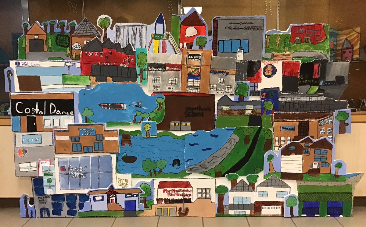 HRAFineArtsWH's tweet image. Kids rock! 4/5B at PEES did an amazing job building this mural of personal examples of things in a Healthy Community 😀❤️ It was a bit like Tetris fitting everything but we did it! @portlandestates @hrsbFineArtsPA @HRCEFineArts @HRCE_NS #ThanksToYouHalifax #SeeWhatIAmLearning