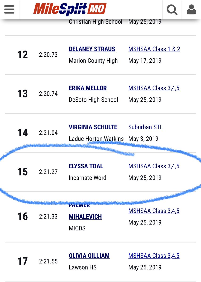 RegularCoach's tweet image. Congrats to these two ladies for make the @MoMileSplit top 25 list @scoutyy_  100mh, Long Jump and 300mh. Eylssa Toal 800m.