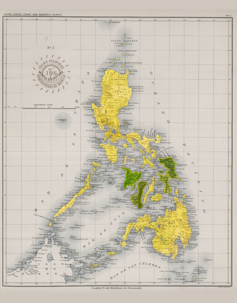 Second Ratification by the Malolos Congress (yellow), of the Proclamation of Independence, September 29, 1898. The green areas indicate the Visayas, included in the ratification, but which also had their own governments.