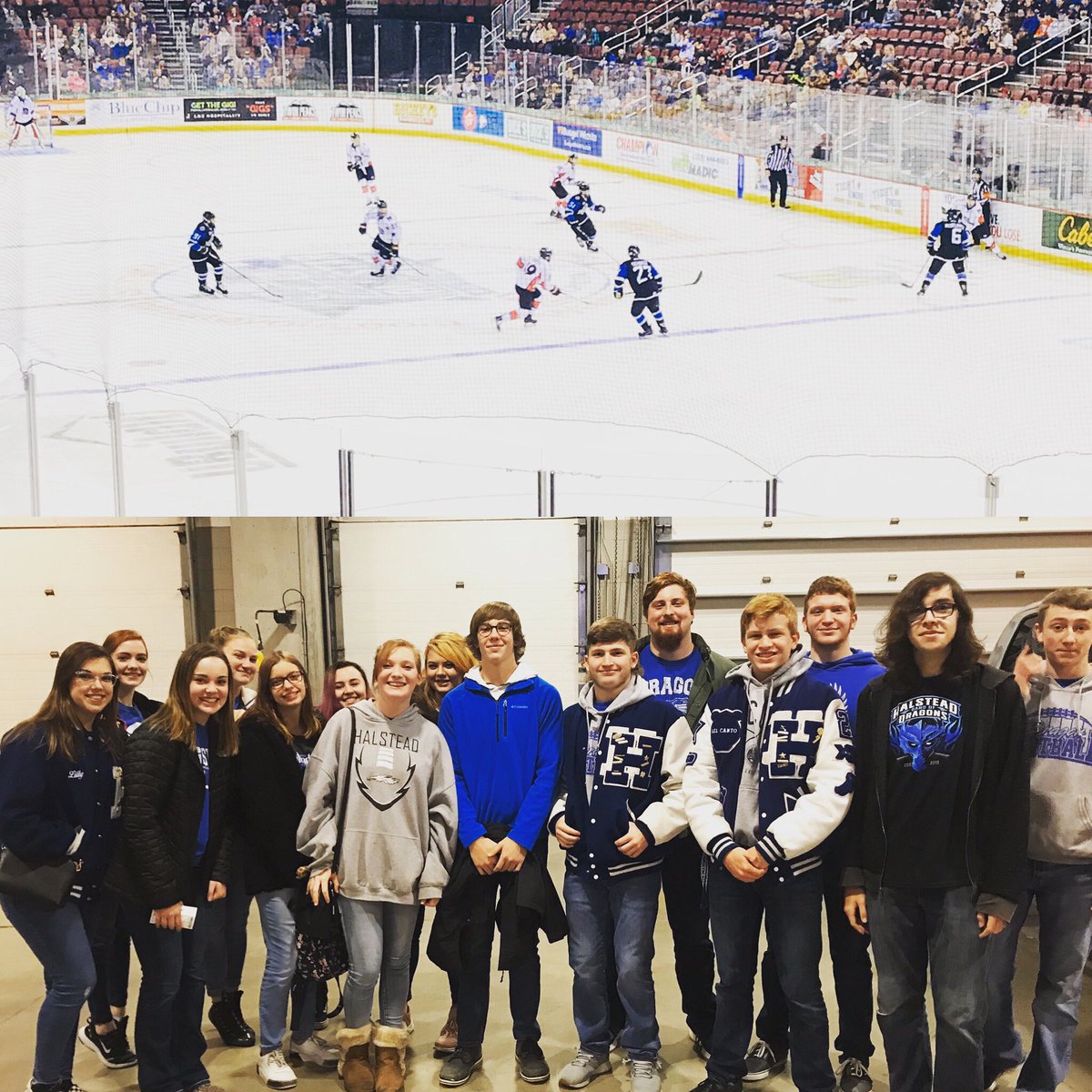 Great job Halstead High School Bel Canto!! Performing at Wichita Thunder Hockey game!! #440proud <a href="/Halstead_AD/">Halstead Dragons</a>
