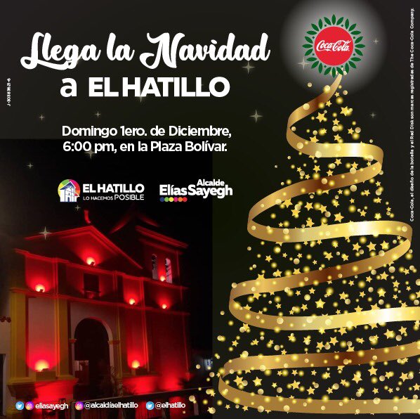 Llega la navidad a nuestro pueblo #ElHatillo este Domingo #1Dic será el encendido del Arbolito desde las 6 pm