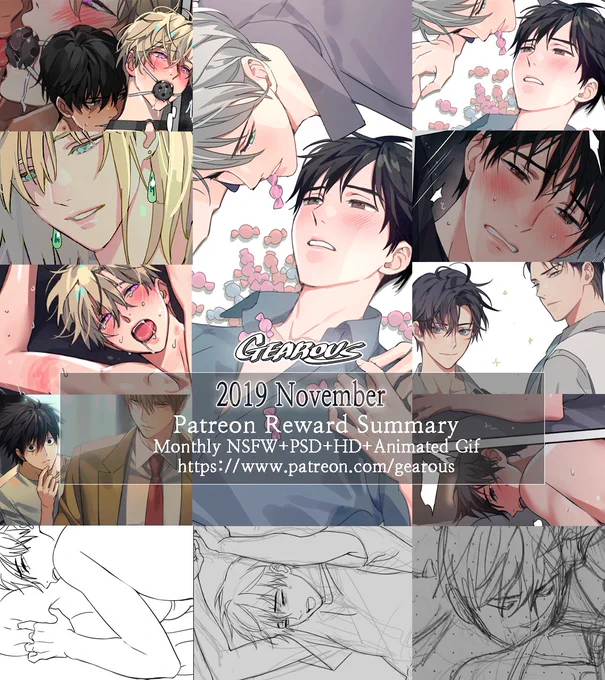 2019 November Patreon Reward Summary! 
 To get the full rewards of NSFW + Animated Gif✨+ PSD+ High resolution package of this month, become a patreon supporter before the 30th of this month!
Thank you so much for supporting me!?? 
https://t.co/F6nObCHXMV 