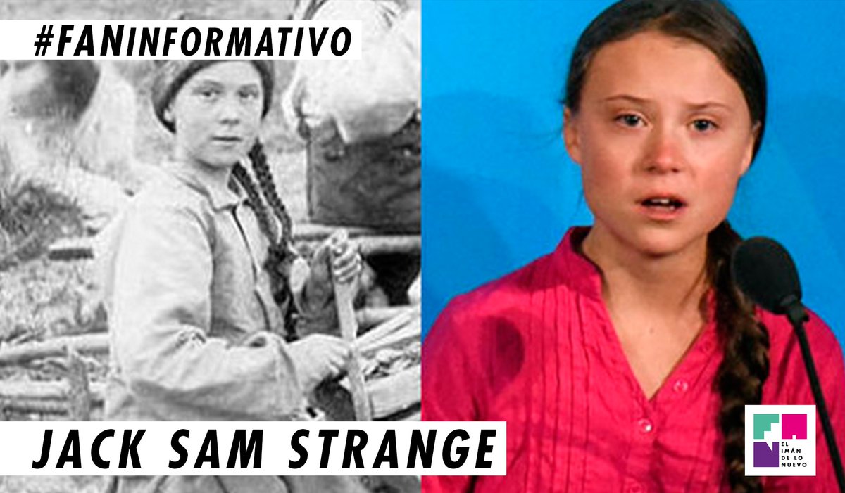 FANelprograma's tweet photo. #FANInformativo ℹ️ 🙌 @JackSamStrange comenzó la teoría conspirativa de que #GretaThunberg es una viajera en el tiempo.
"Me encontré las fotos en Facebook y no podía creer su parecido", nos dice Jack Sam Strange, el creador del tweet viral. https://t.co/DWQ9ShcZne