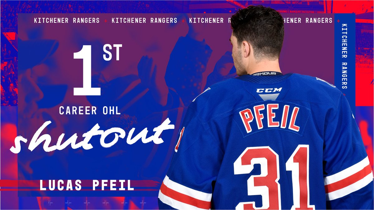 A big congratulations goes out to <a href="/pfeil29/">Lucas Pfeil</a> on his first career <a href="/OHLHockey/">Ontario Hockey League</a> shutout! 👏
#RTown #OHLRangers