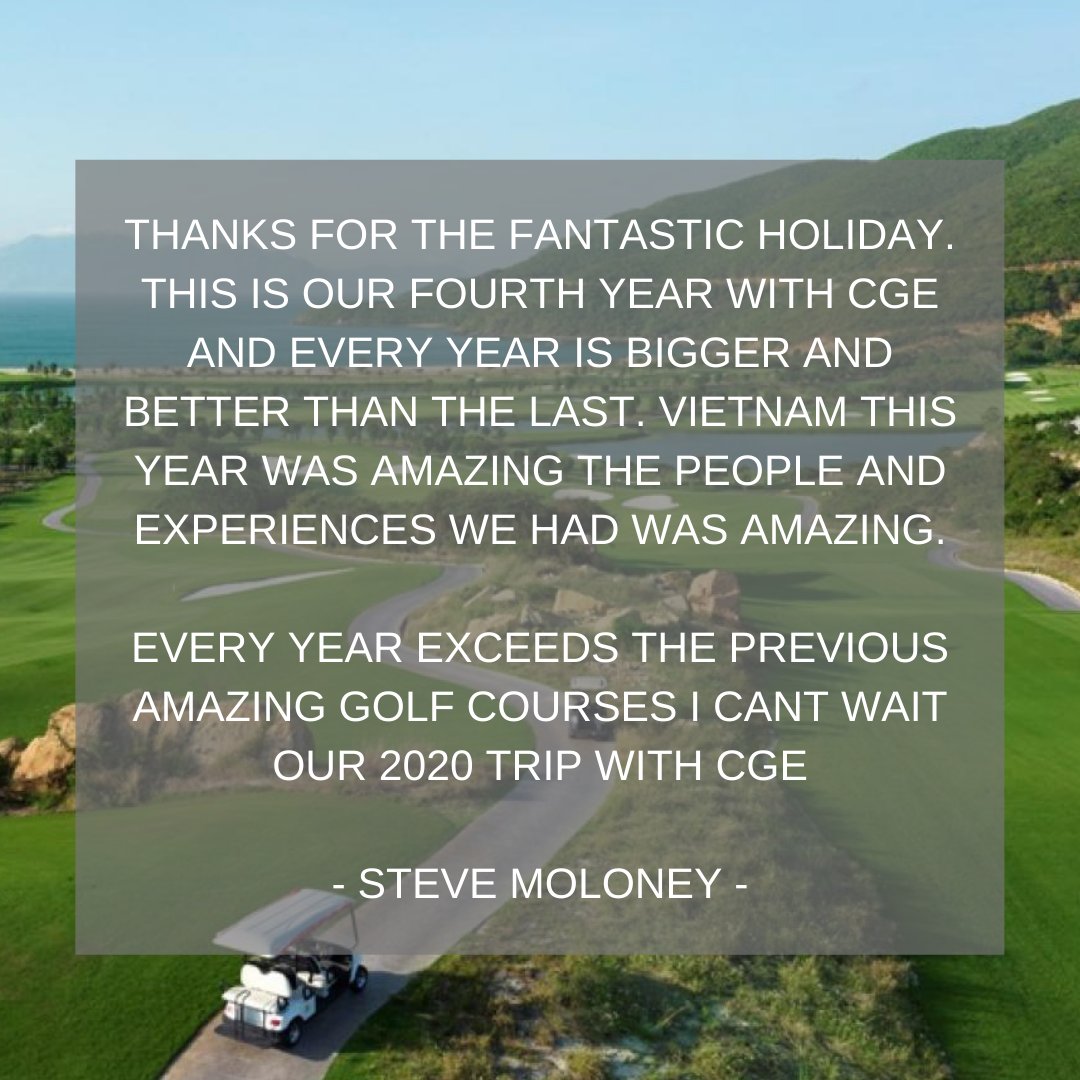 Your CGE Golf trip might start out as the trip of a lifetime, once you have enjoyed your first trip you will want to come back, year after year.
Contact us to start planning your golf adventure for 2020 or check out our website cgegolf.com.au/tours. 
#cgegolf  #golfexperience