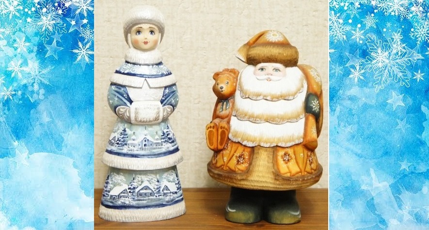 Uzivatel リャビーナ ロシアの工芸 カフェ Na Twitteru 伝統的な木彫りのふとっちょジェド マロースと とても美人のスニェグーラチカ 雪娘 ロシアの新年 クリスマスはこの二人がいなきゃ ロシア 木彫り 人形 ジェドマロース スニェグーラチカ