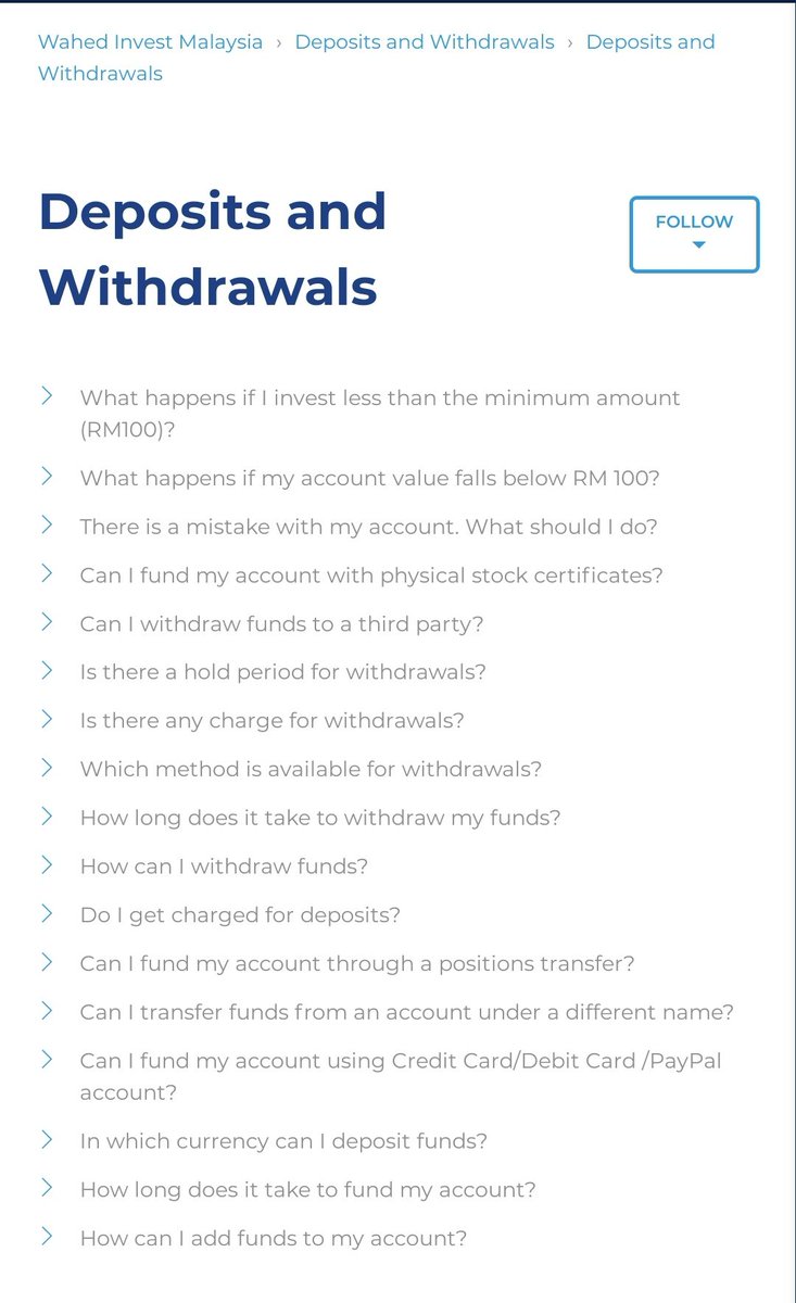 FAQ: Deposits and Withdawals https://malaysiasupport.wahedinvest.com/hc/en-us/sections/360003356194-Deposits-and-Withdrawals