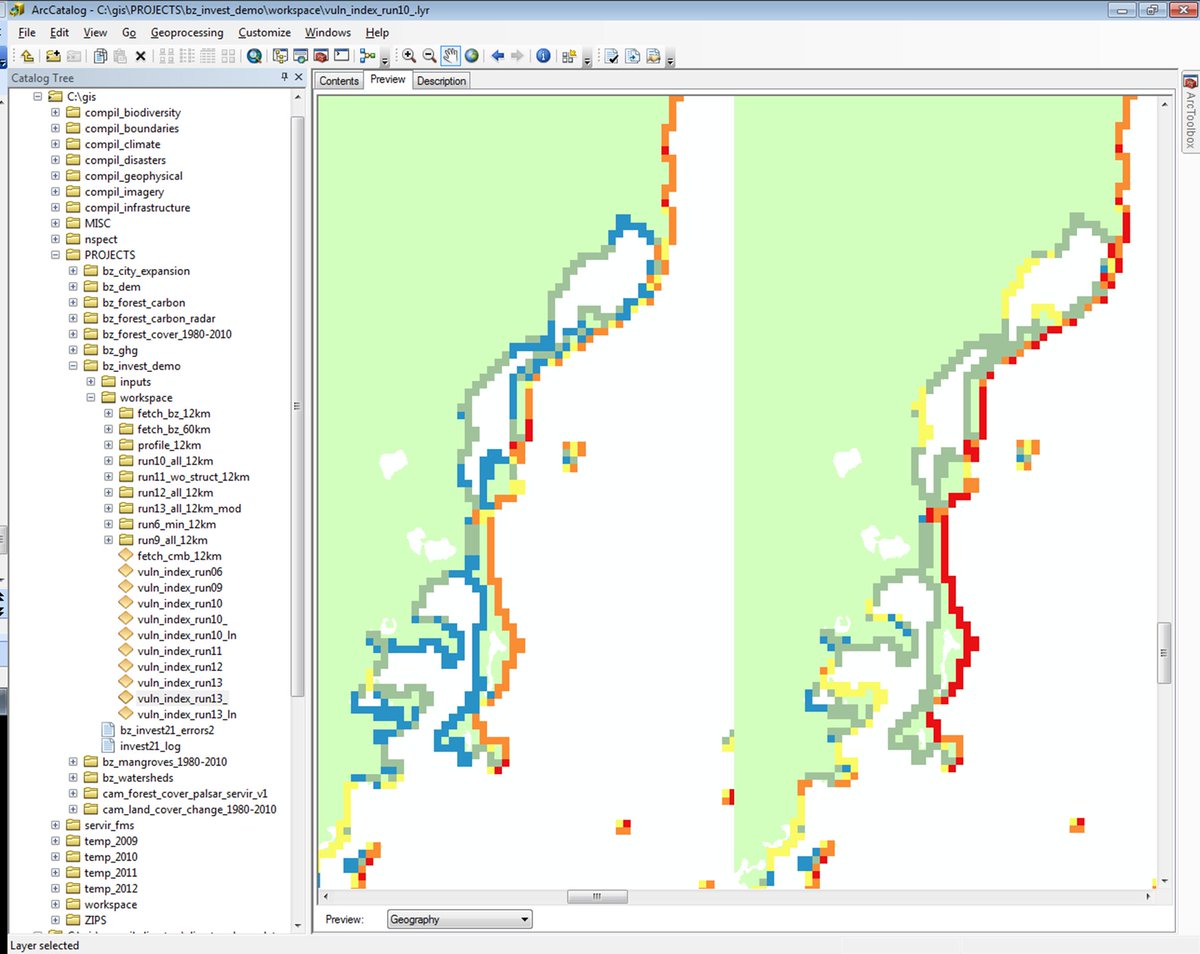 <a href="/Nicole_D_Rams/">Nicole D. Ramsey</a> <a href="/alinaiscott/">Alina Isabella Scott</a> <a href="/IA_NICH/">Ins't of Archaeology</a> <a href="/NICHBelize/">NICH BELIZE</a> <a href="/MFABelize/">Belize MFAFT 🇧🇿</a> <a href="/MayaResearchPro/">shovelbum</a> <a href="/NASA_Landsat/">ARCHIVED - NASA Landsat</a> <a href="/USGSLandsat/">USGS Landsat</a> <a href="/EarthOutreach/">Google Earth Outreach</a> <a href="/belizevacation/">Travel Belize</a> <a href="/CopernicusEU/">Copernicus EU</a> <a href="/googleearth/">Google Earth</a> <a href="/UBERIBZ/">UB ERI</a> @DCaye93 <a href="/AuilGomez/">Nicole Auil Gomez</a> <a href="/WCSBelize/">Wildlife Conservation Society Belize</a> <a href="/UECentroamerica/">Unión Europea en Centroamérica</a> <a href="/APAMO_Belize/">Association of Protected Areas Management Org.</a> <a href="/AgAmericas/">Agricultural Monitoring in the Americas</a> <a href="/NASAHarvest/">NASA Harvest</a> <a href="/G20_GEOGLAM/">GEOGLAM</a> @AKWhitcraft @ninafikiri <a href="/LeeEllenburg/">Lee Ellenburg</a> <a href="/JAXA_en/">JAXA(Japan Aerospace Exploration Agency)</a> <a href="/NRInstitute/">NRI</a> <a href="/pactbelize/">PACT BELIZE</a> <a href="/OrdnanceSurvey/">Ordnance Survey</a> <a href="/ClarkUniversity/">Clark University</a> @mcsalajan <a href="/CZMAIBelize/">Coastal Zone Management Authority & Institute BZ</a> #30DayMapChallenge (day 29 / map 29): Coastal vulnerability of #Belize's Placencia peninsula, modelled using the <a href="/NatCapProject/">Natural Capital Project</a>'s #InVEST. The left map shows ~current vulnerability, while the right shows how vulnerable the peninsula would be if all its mangroves were cleared. 🧐