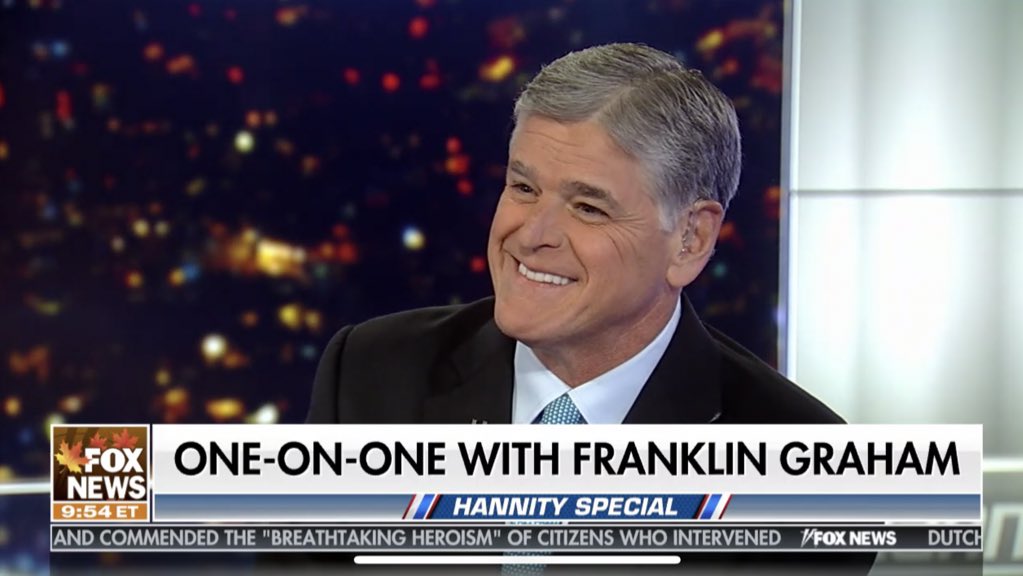 Franklin_Graham's tweet image. Thank you @SeanHannity and @FoxNews for having me on to talk about @SamaritansPurse @OCC_shoeboxes.