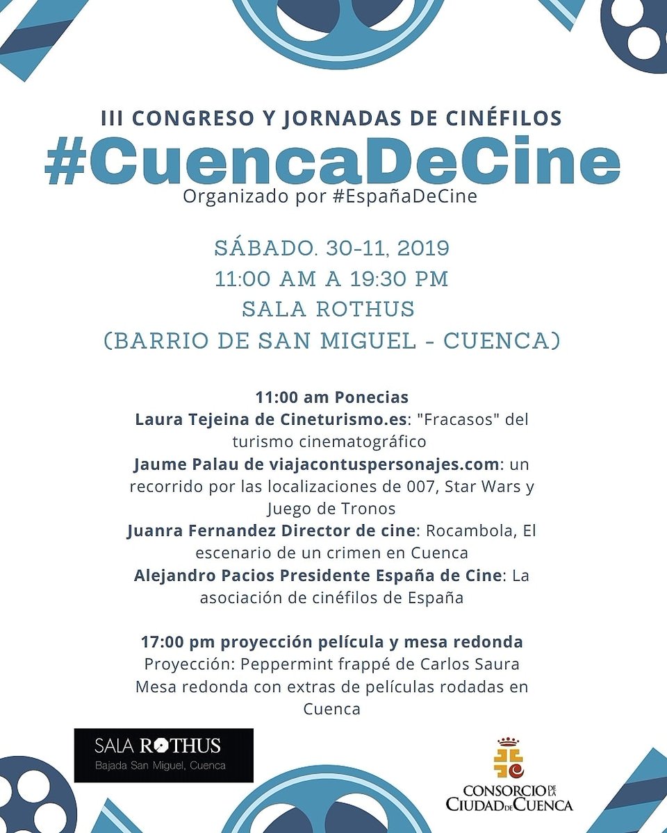 EspanaDeCine's tweet image. Hoy a las 11:00 no te pierdas las jornadas #CuencaDeCine con ponencias sobre #turismocinematográfico y a las 17:00 proyección de la película Peppermint frappé de #CarlosSaura y posterior debate. En la Sala Rothus del Casco Antiguo de #Cuenca