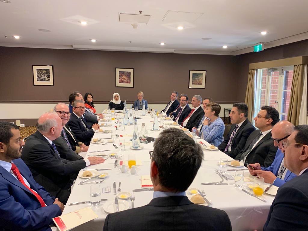 moroccoinaussie's tweet photo. The #Australia_Arab_Chamber of Commerce and Industry hosted its 45th AGM in #Canberra, during which #trade and #investment opportunities in the #MENA region were discussed with the Middle East & Africa FAS Dr #Angela_MacDonald and the #Arab_Heads_of_Mission. #Morocco @dfat #AACCI https://t.co/n7PW9paUbm